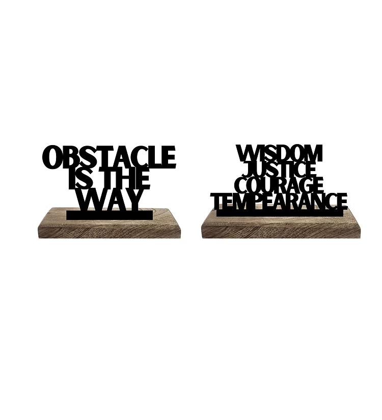 Stoic Virtues & Resilience Set of 2 Table Décor