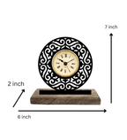 Round Aesthetic Black Table Clock