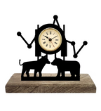Stock Market Forces Black Table Clock