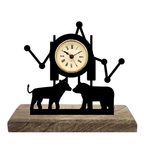 Stock Market Forces Black Table Clock