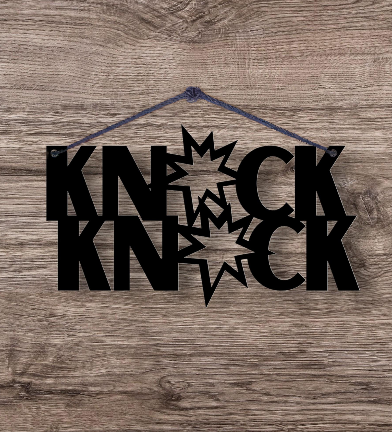 Knock Knock Metal Hanging