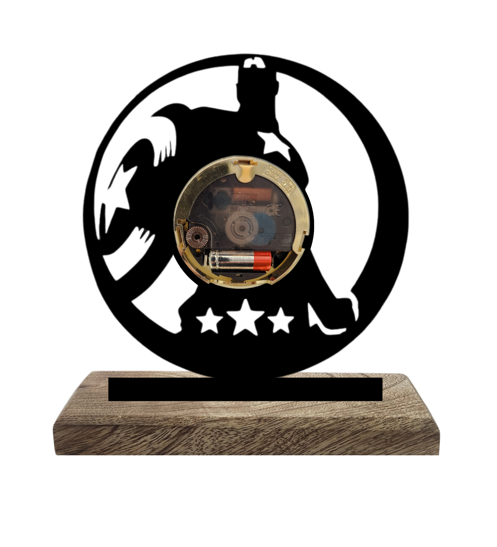 Captain America Marvel Black Table Clock