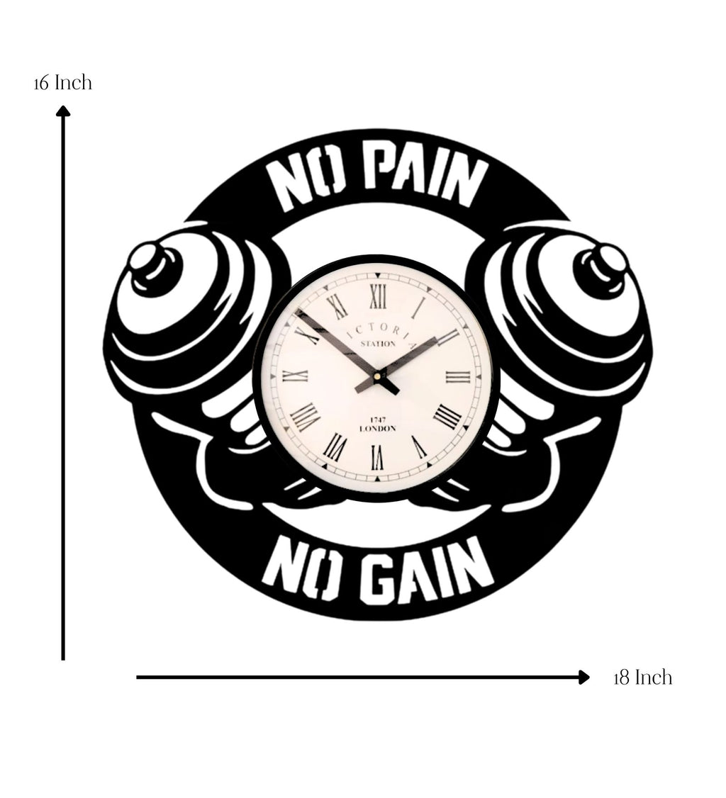 No Pain No Gain Gym Wall Clock
