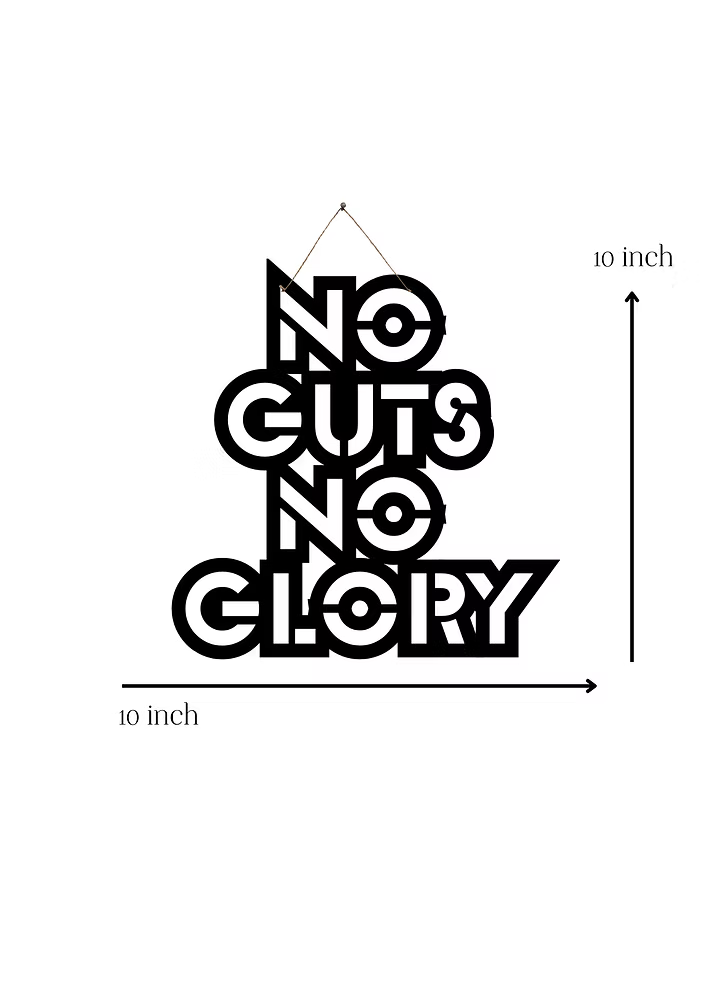 No Guts No Glory Metal Hanging