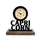 Capricorn Sun Sign Black Table Clock