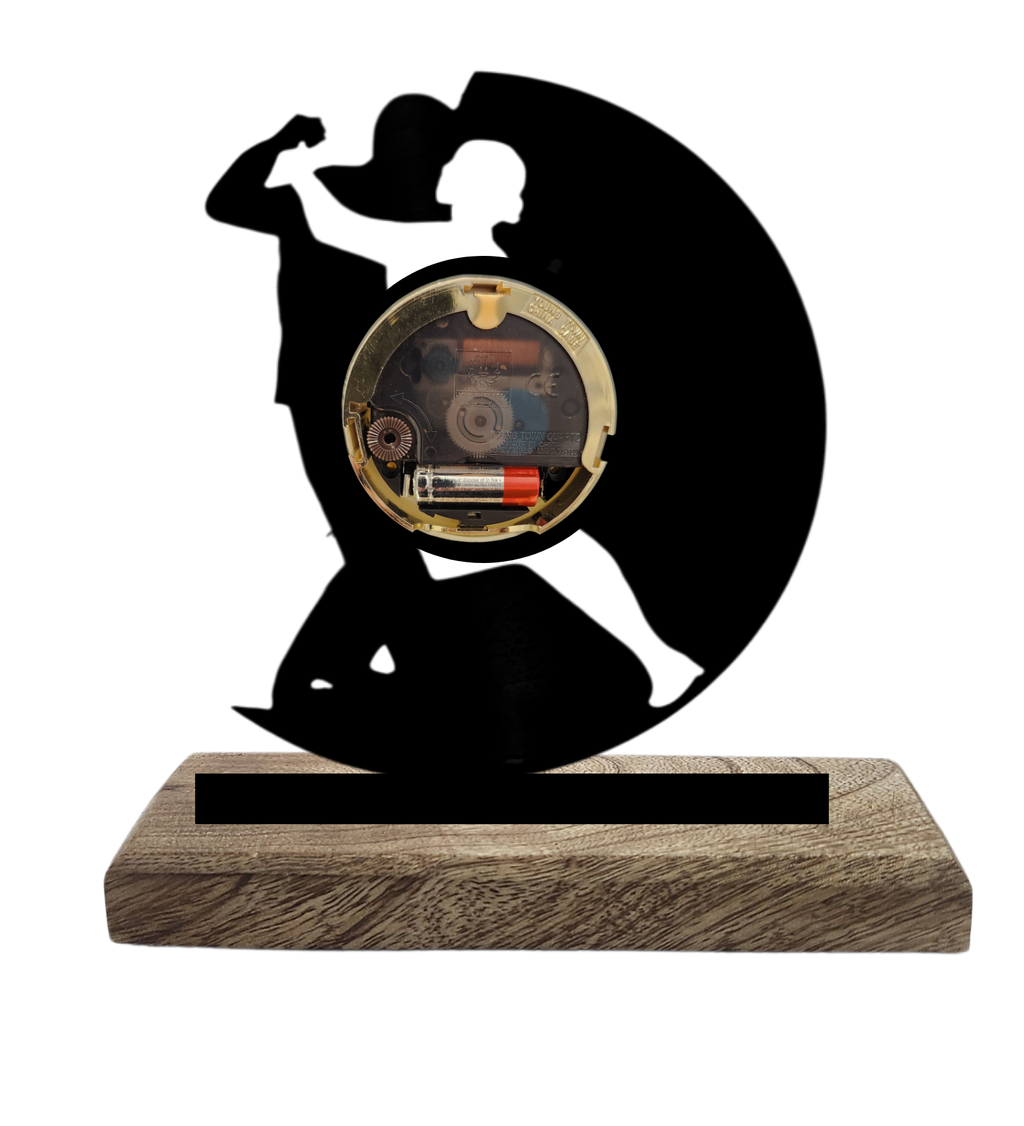 Salsa Dancing Black Table Clock