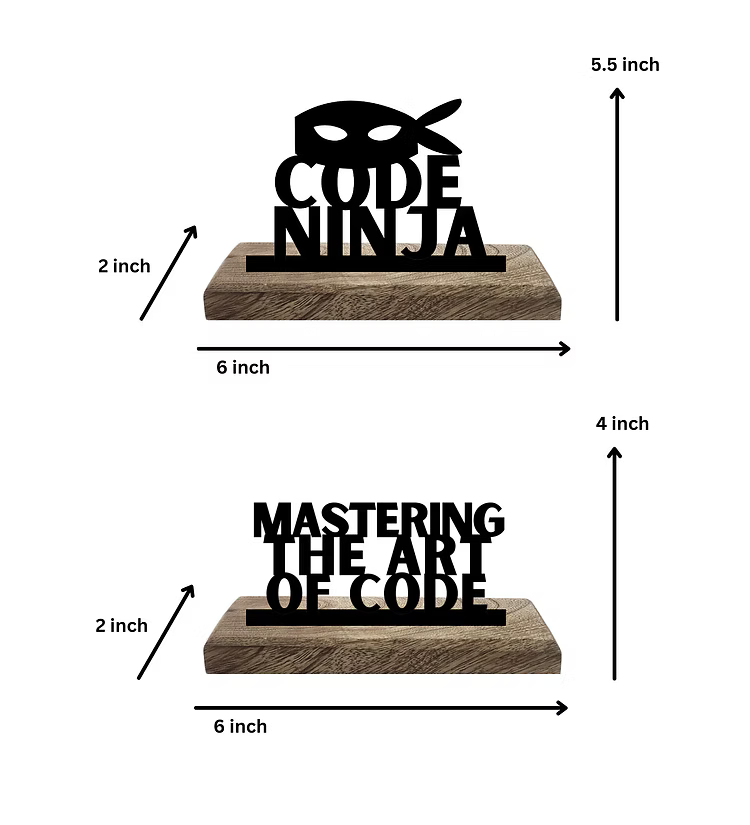 Code Ninja Set of 2 Table Décor