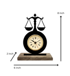 Law and Order Black Table Clock