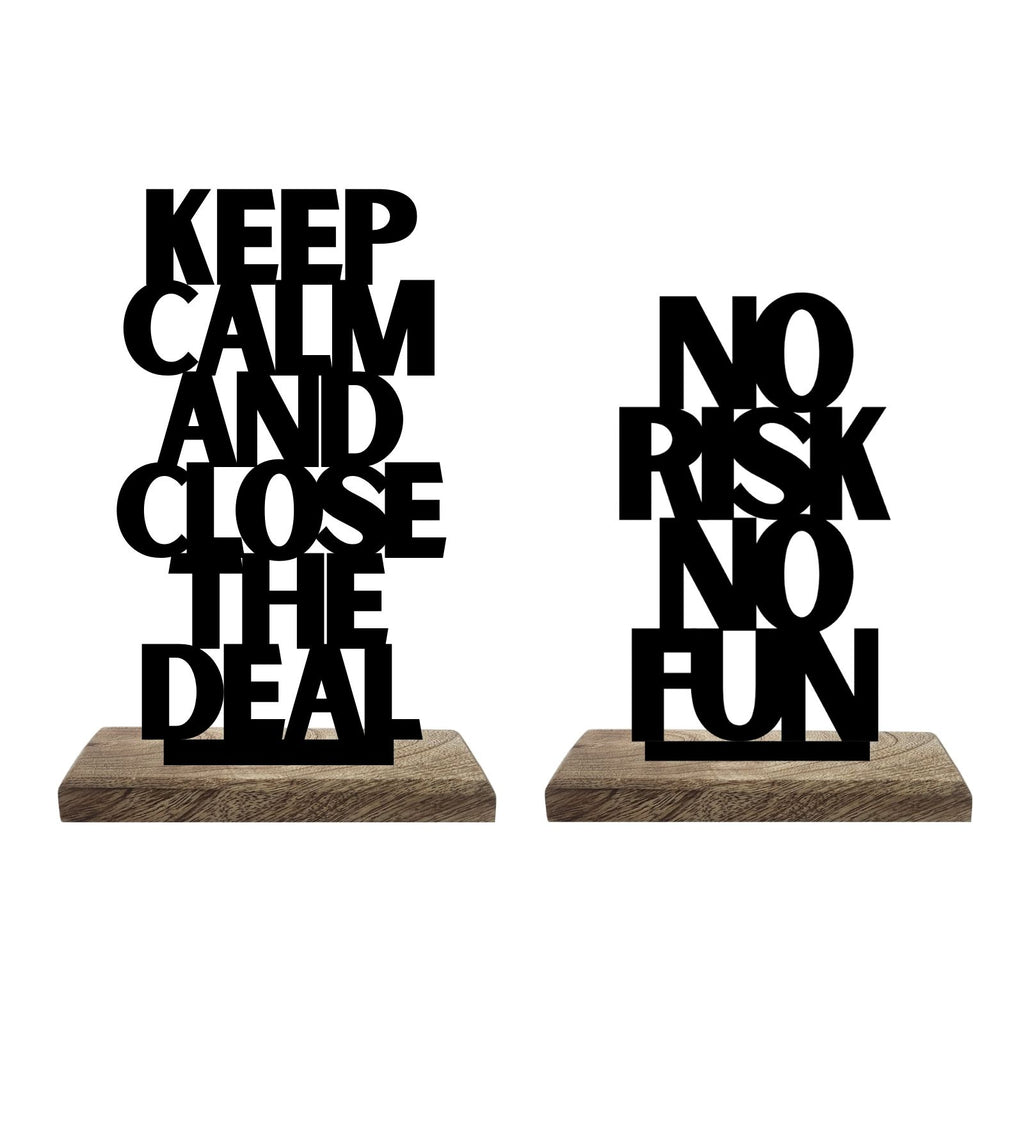 Calm Composure, Bold Risks Set of 2 Table Décor