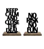 Calm Composure, Bold Risks Set of 2 Table Décor