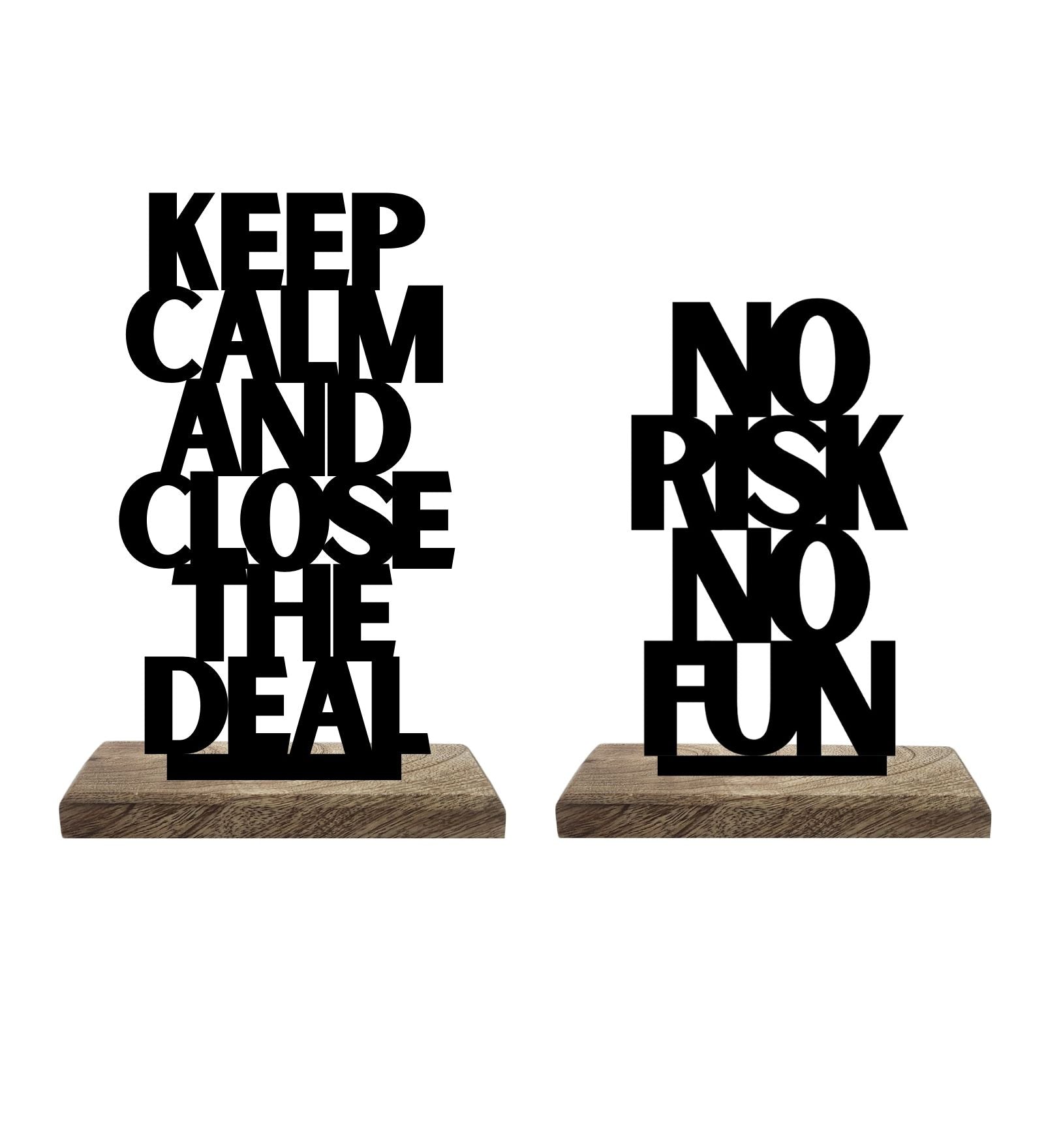 Calm Composure, Bold Risks Set of 2 Table Décor