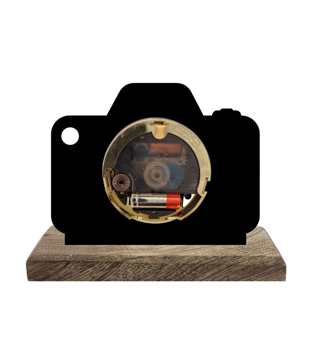 Photographer Camera Black Table Clock