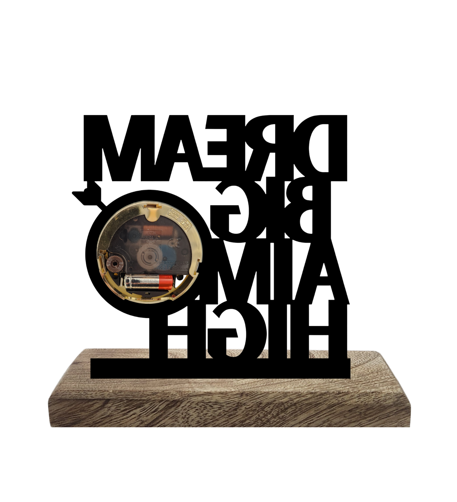 Dream Big Aim High Black Table Clock