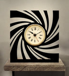 Illusionary Black Table Clock