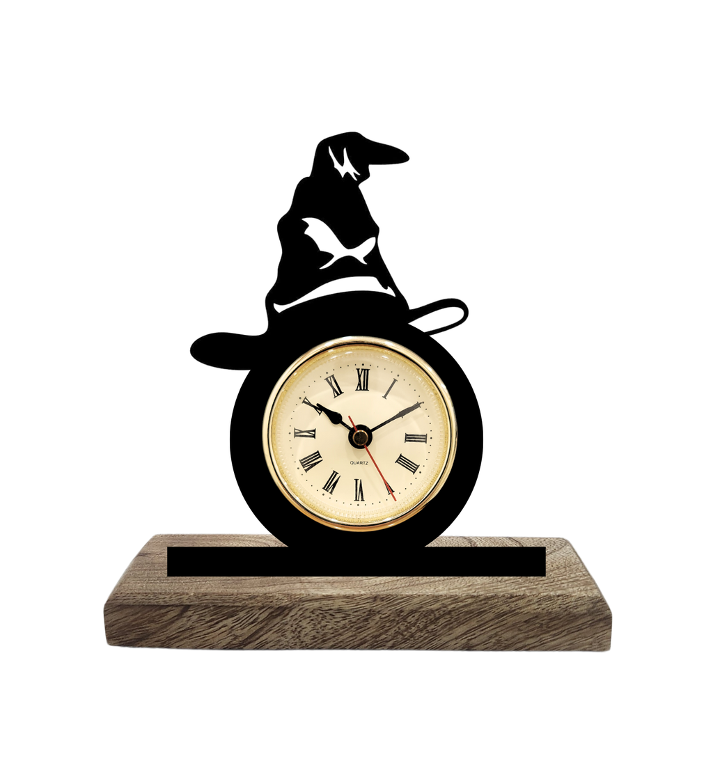 Sorting Hat Harry Potter Black Table Clock