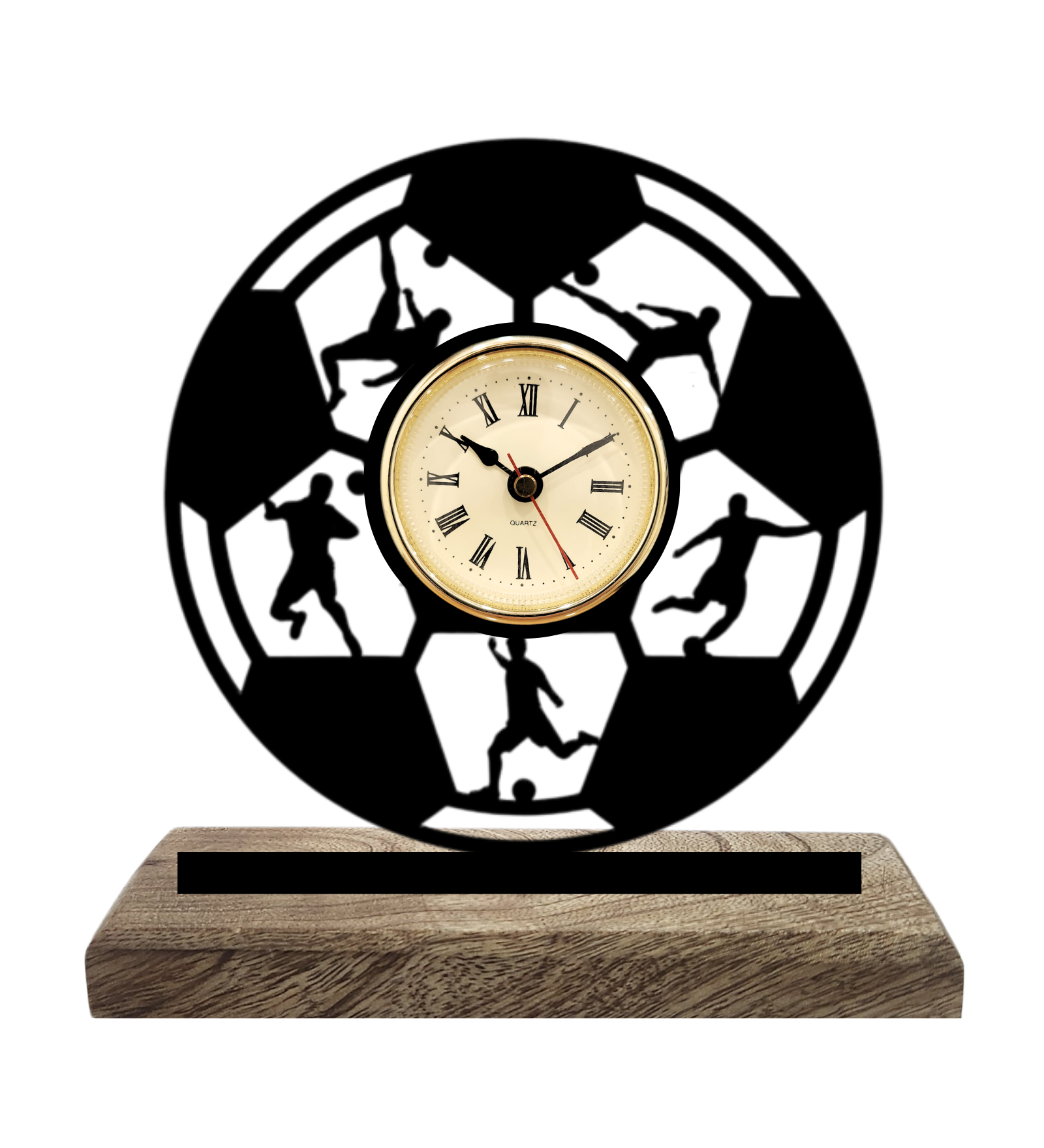 Football Black Table Clock