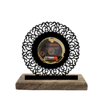 Round Detailed Black Table Clock