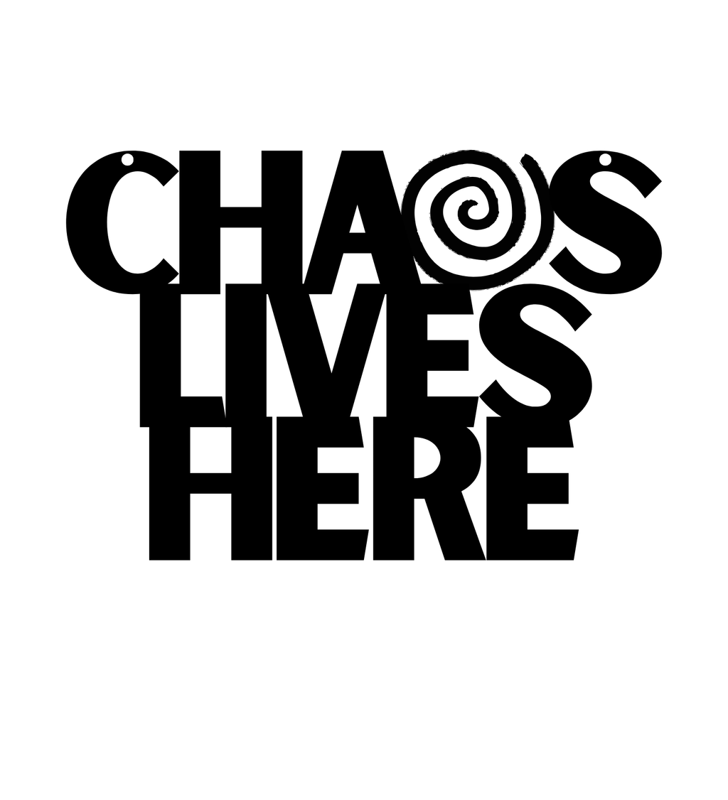 Chaos Lives Here Metal Hanging