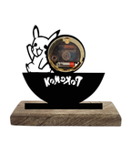 Greeting Pikachu Pokemon Black Table Clock