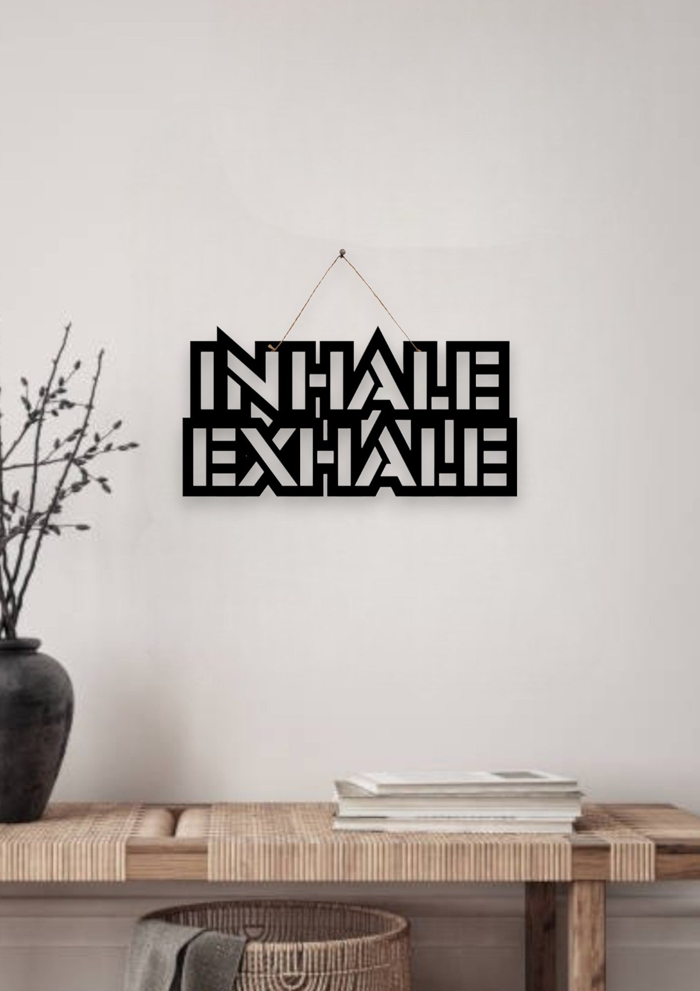 Inhale Exhale Metal Hanging