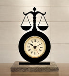 Law and Order Black Table Clock