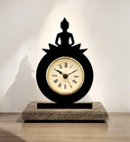 Buddha Meditation Black Table Clock