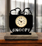 Snoopy Black Table Clock