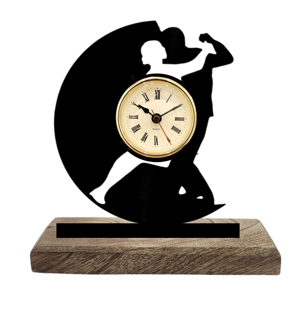 Salsa Dancing Black Table Clock