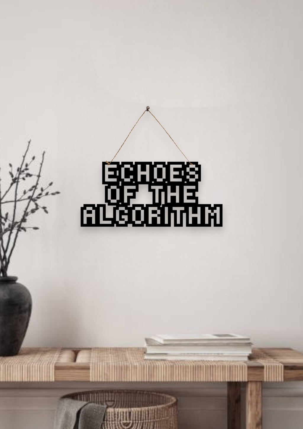 Echoes of The Algorithm Metal Hanging