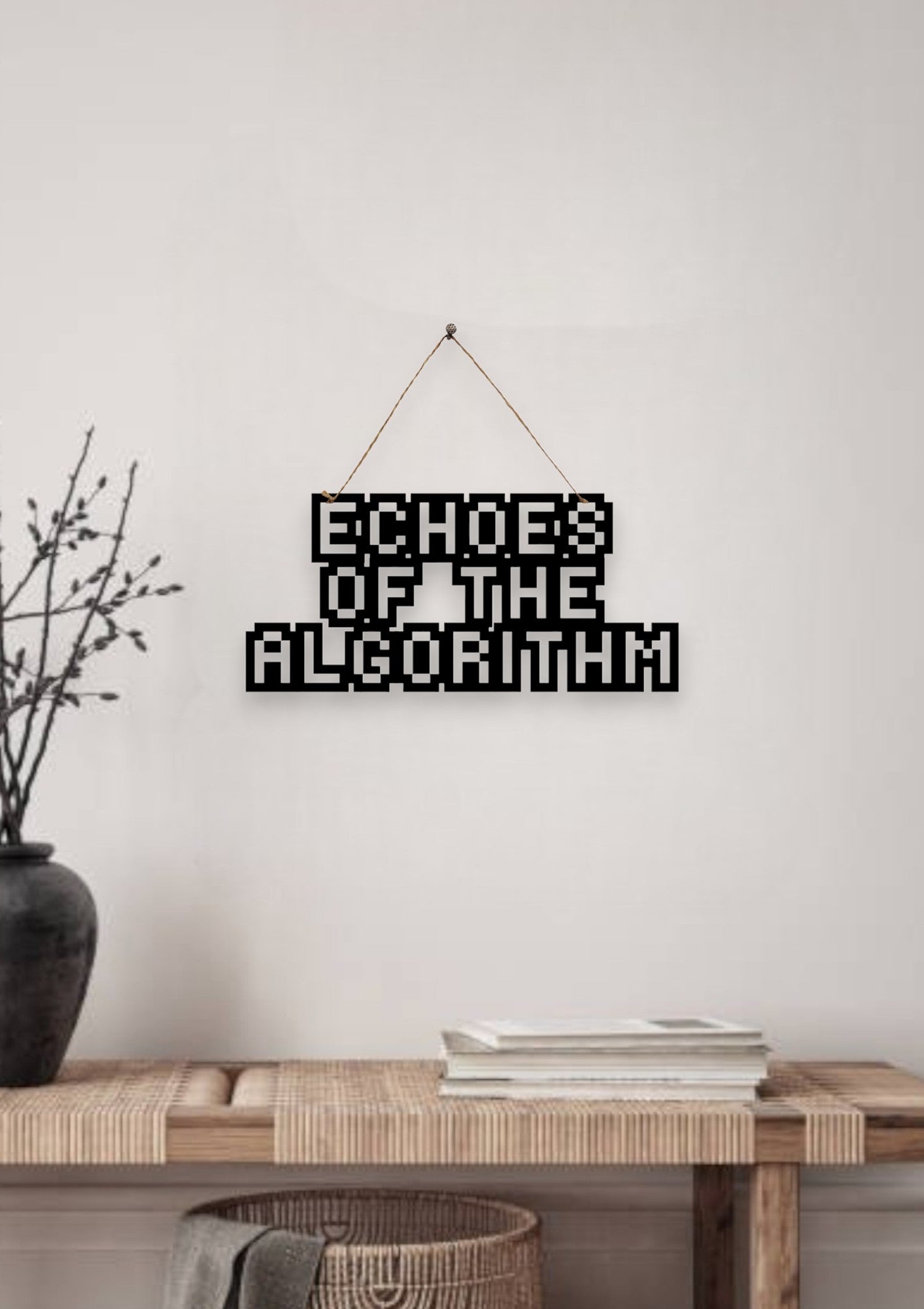 Echoes of The Algorithm Metal Hanging