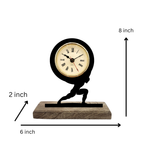Atlas Black Table Clock