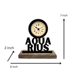 Aquarius Sun Sign Black Table Clock