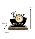 Rick and Morty Black Table Clock
