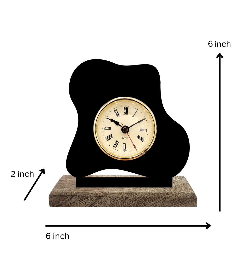 Organic Blob Black Table Clock