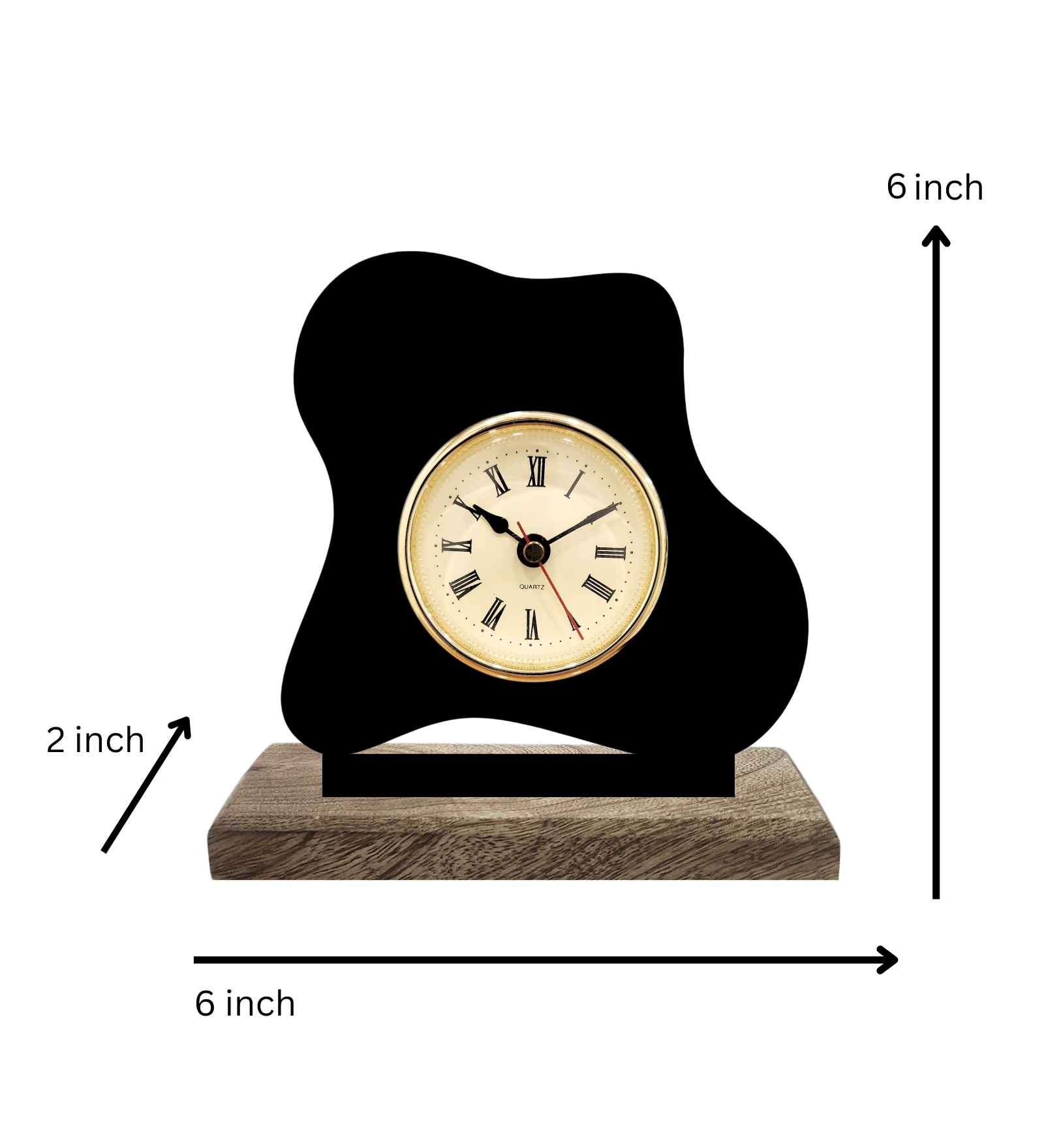 Organic Blob Black Table Clock