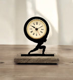 Atlas Black Table Clock