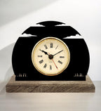 Scenery Landscape Black Table Clock