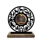 Zodiac Signs Black Table Clock