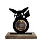 Cute Pikachu Pokemon Black Table Clock