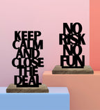 Calm Composure, Bold Risks Set of 2 Table Décor