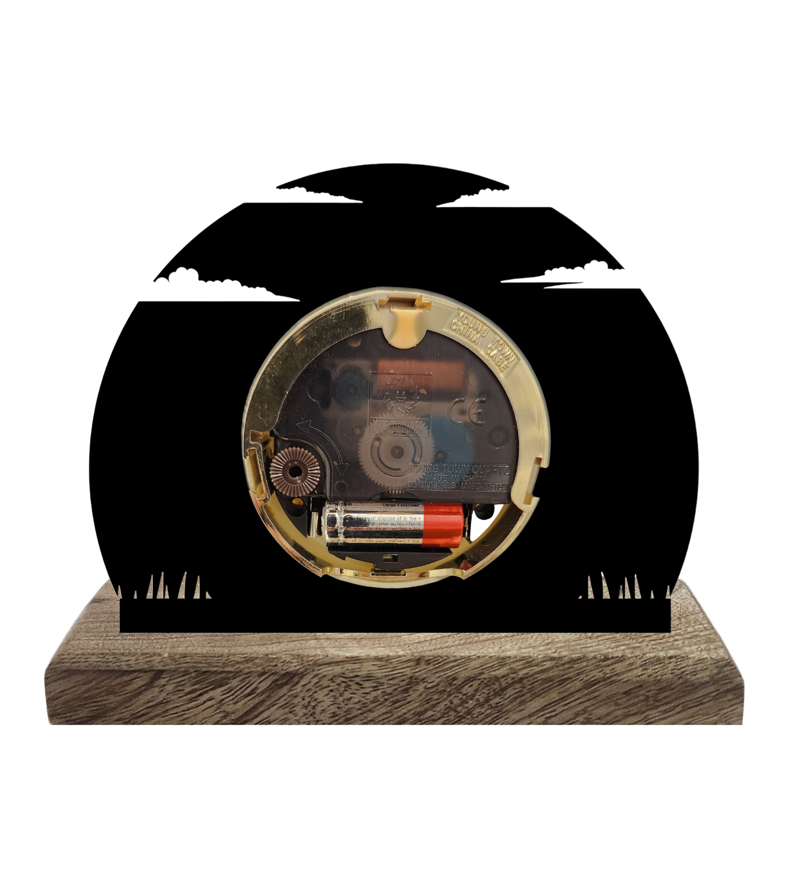 Scenery Landscape Black Table Clock