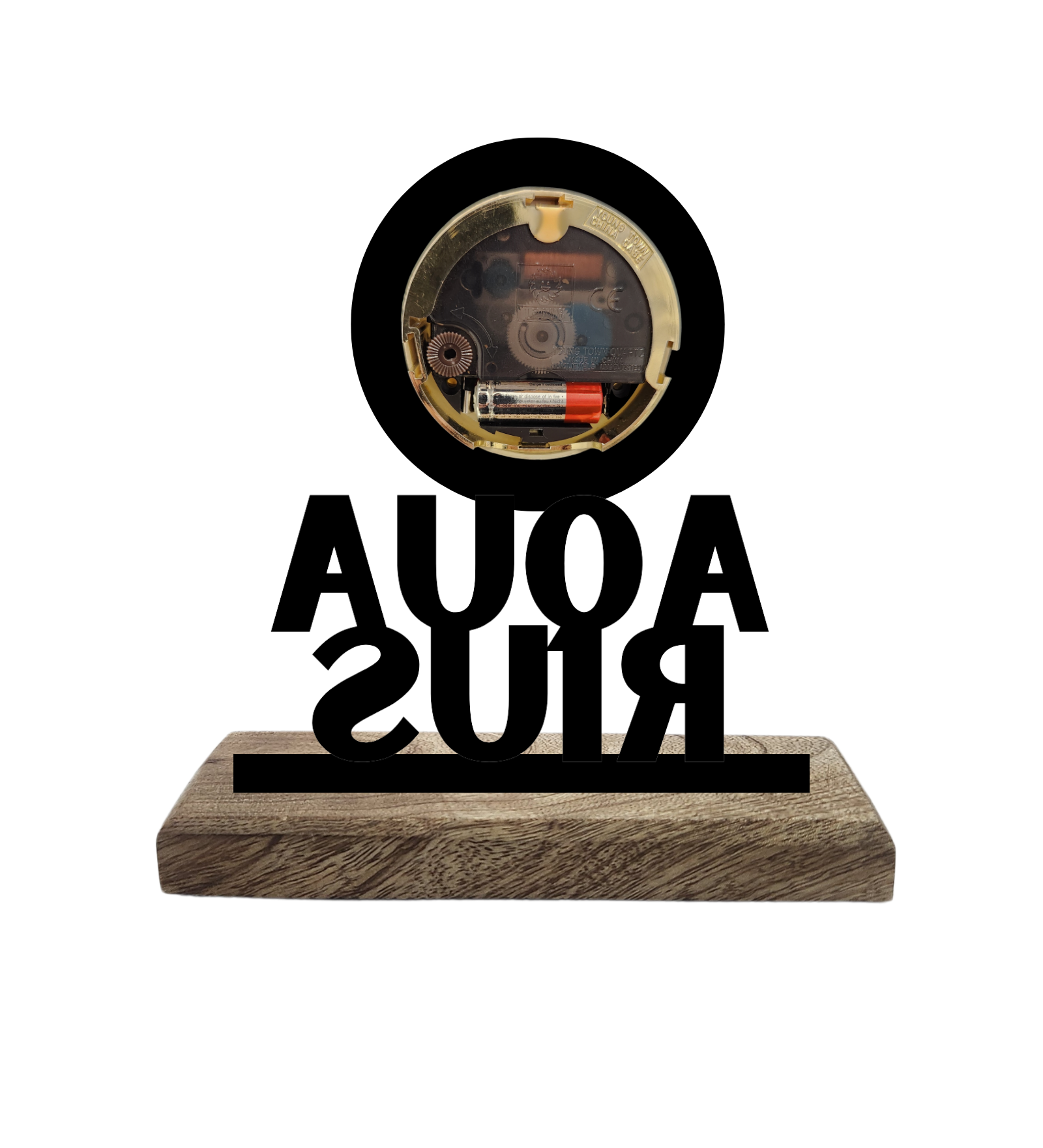 Aquarius Sun Sign Black Table Clock