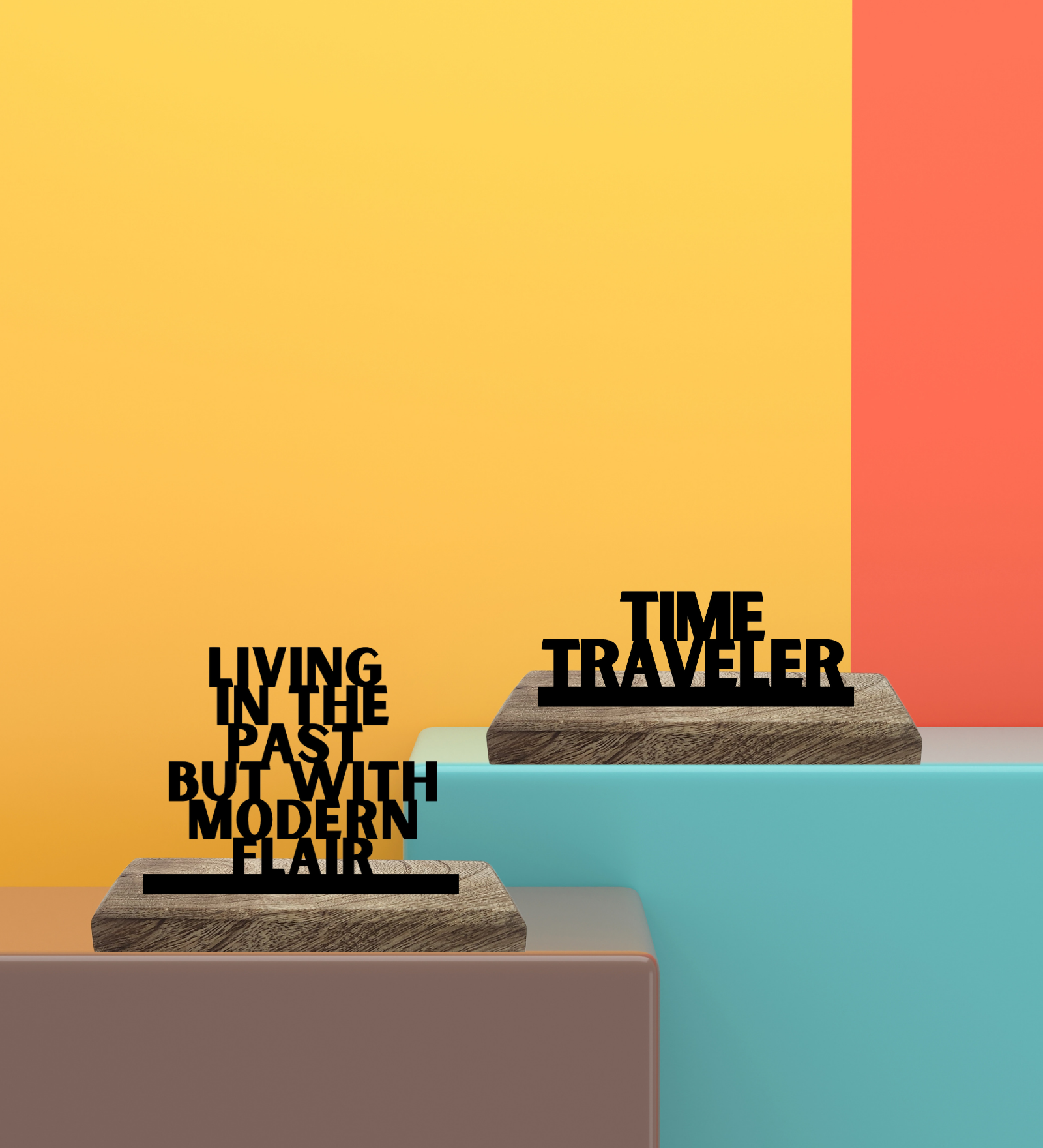 Time Traveler Set of 2 Table Décor