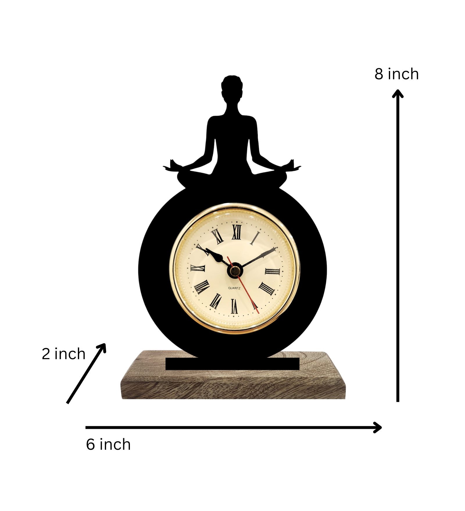 Meditation Black Table Clock