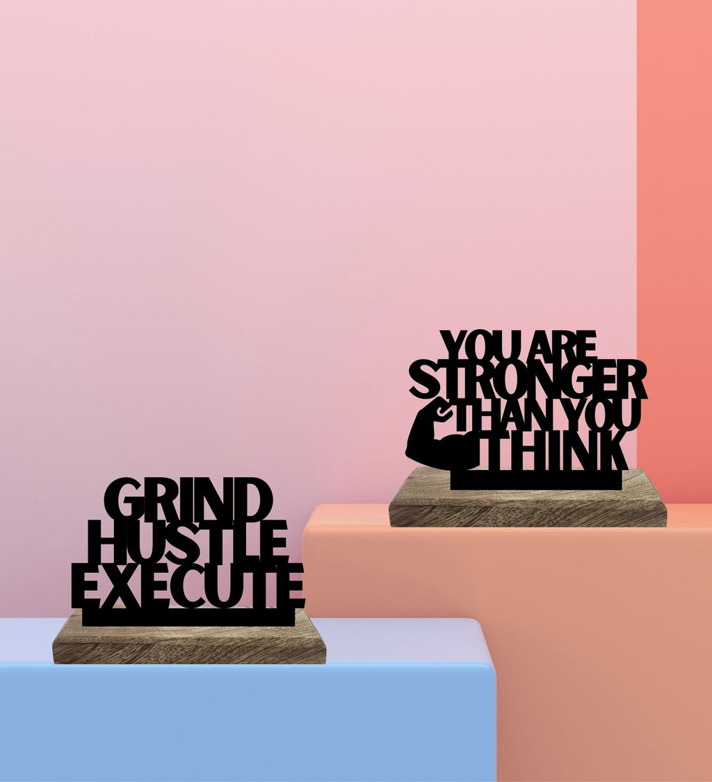 Strong Mind, Bold Execution Set of 2 Table Décor