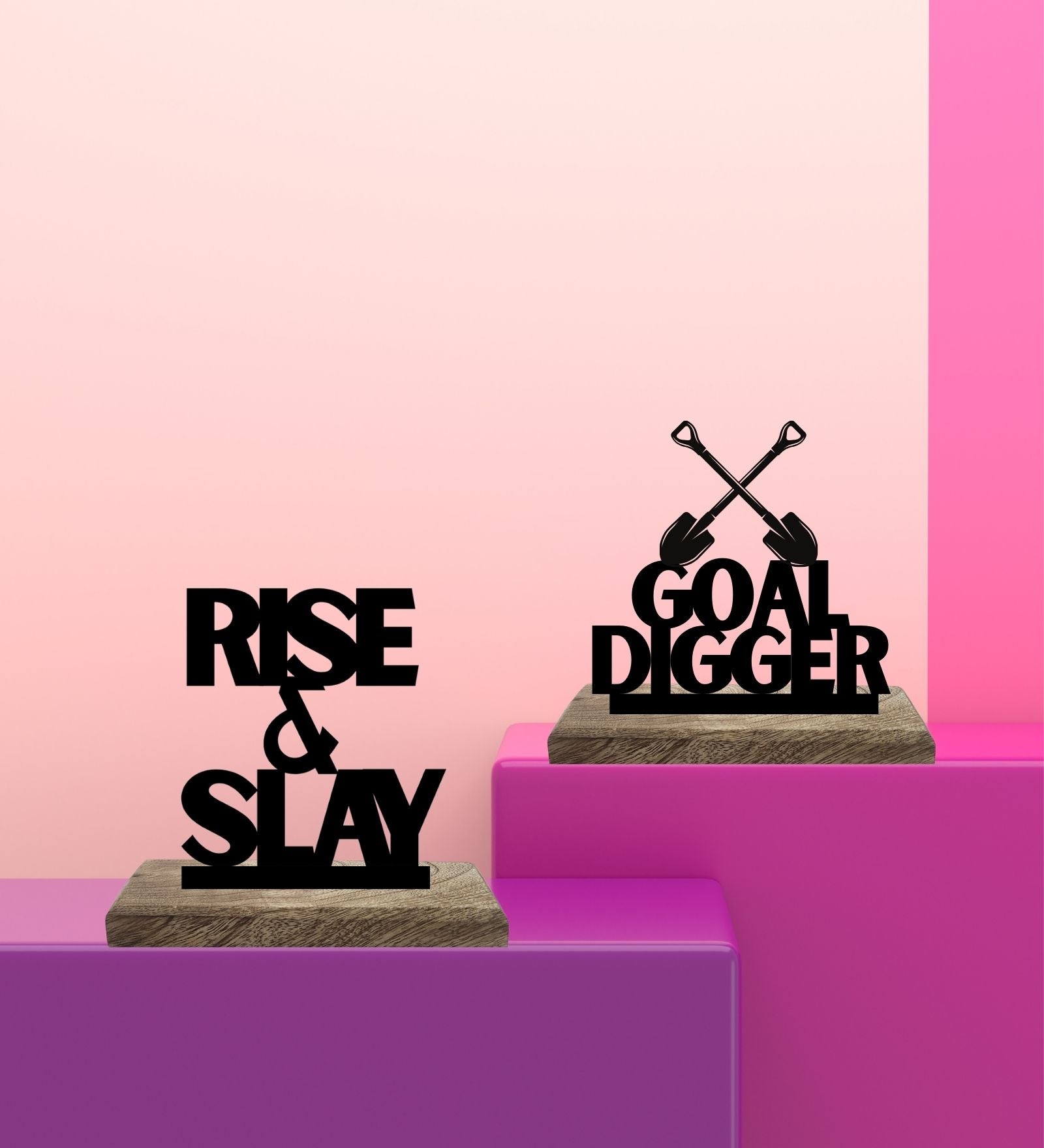 Rise Up, Goal Digger Set of 2 Table Décor
