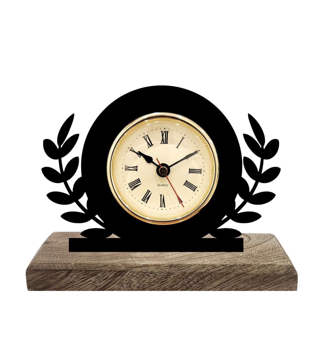 Greek Black Table Clock
