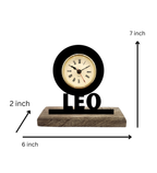 Leo Sun Sign Black Table Clock