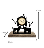 Stock Market Forces Black Table Clock