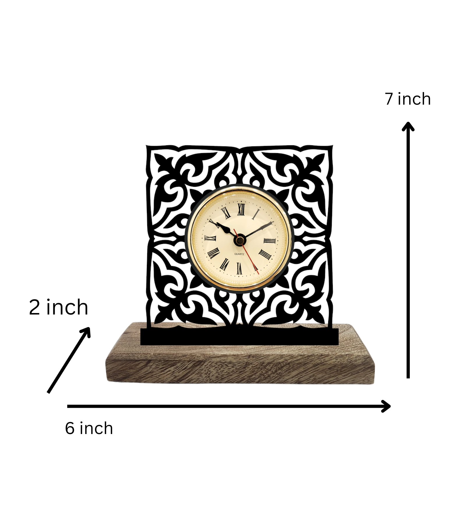 Square Aesthetic Black Table Clock